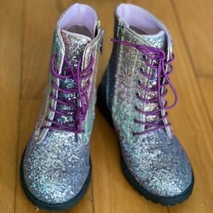 NWOT Sam Edelman POLLY SOPHIA GLITTER COMBAT BOOTS